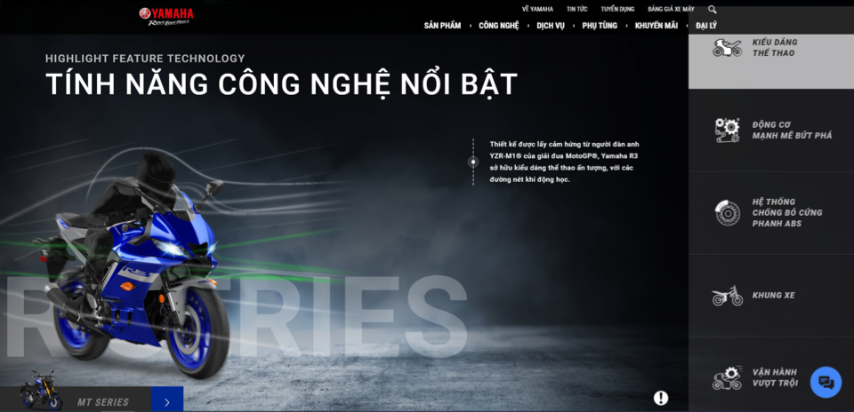 RA MẮT WEBSITE YAMAHA SPORTBIKE